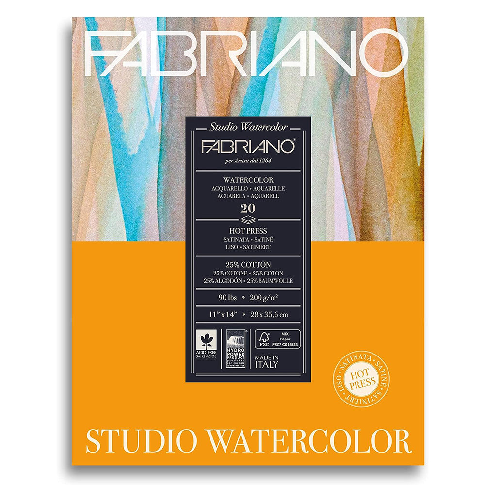 Fabriano Studio Watercolour Paper, 20 sheets, 200 gsm