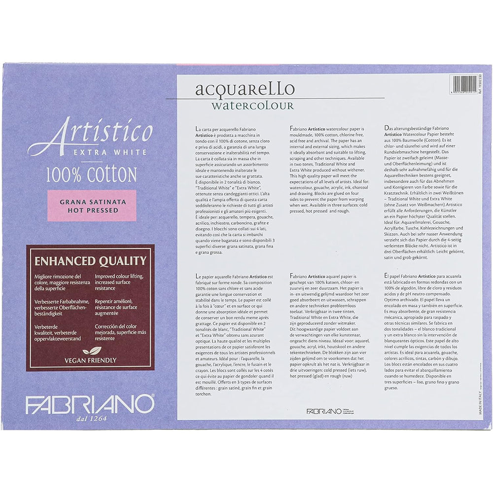 Fabriano Artistico Watercolour Paper Block, 300 gsm