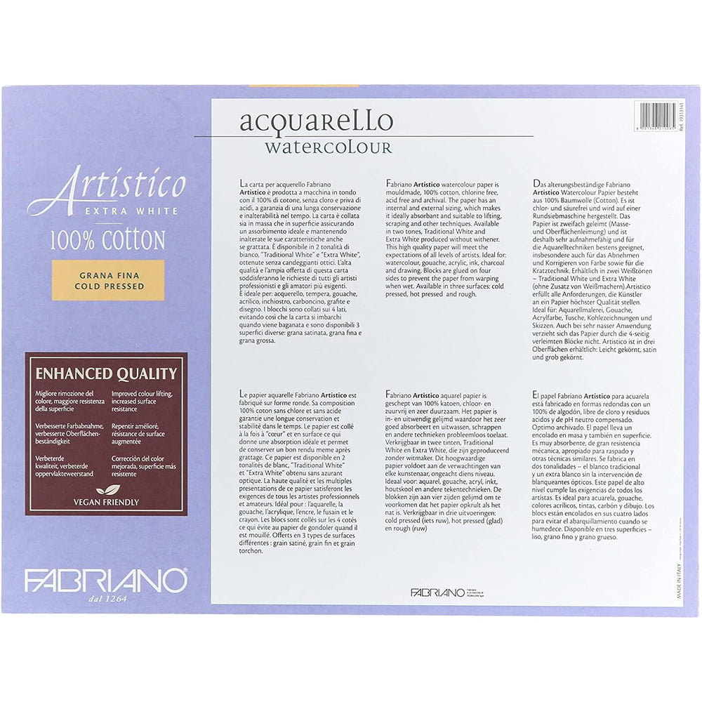 Fabriano Artistico Watercolour Paper Block, 300 gsm