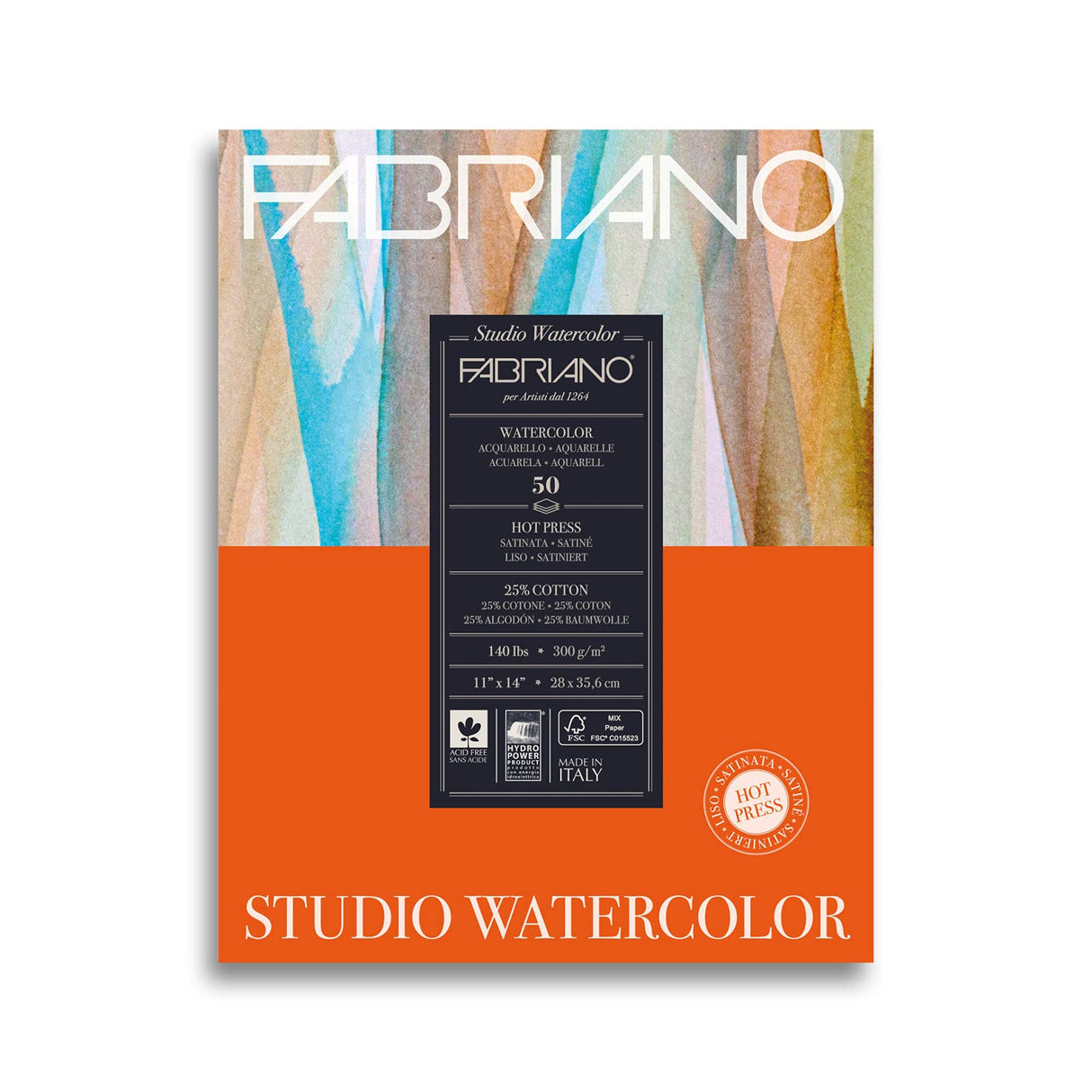 Fabriano Studio Hot Pressed Watercolour Paper, 300 gsm