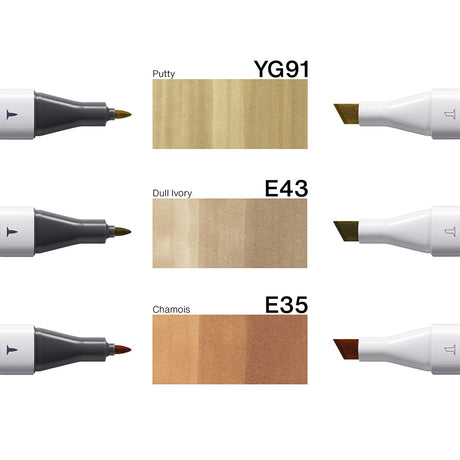 Copic Classic Designer kolekcijos markerių rinkinys Pale Wood Tints, 3 vnt.