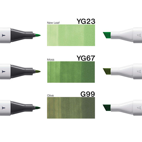Copic Classic Designer kolekcijos markerių rinkinys Summer Leaf Tints, 3 vnt.