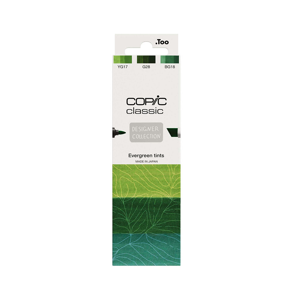 Copic Classic Designer kolekcijos markerių rinkinys Evergreen Tints, 3 vnt.