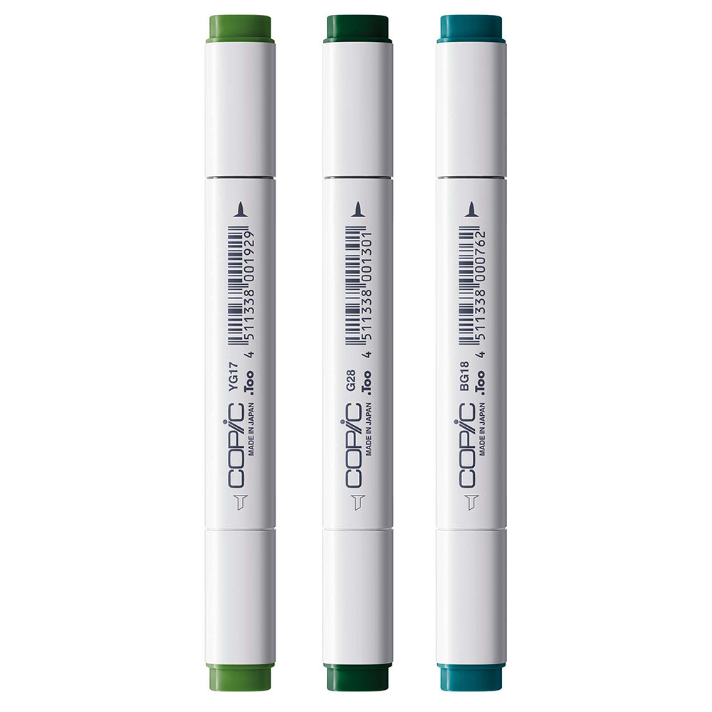 Copic Classic Designer kolekcijos markerių rinkinys Evergreen Tints, 3 vnt.