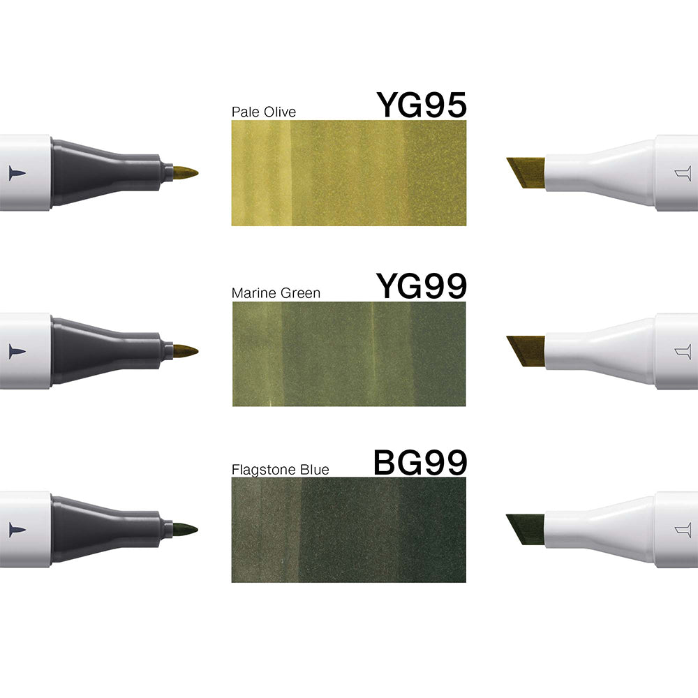 Copic Classic Designer kolekcijos markerių rinkinys Deep Forest Tints, 3 vnt.