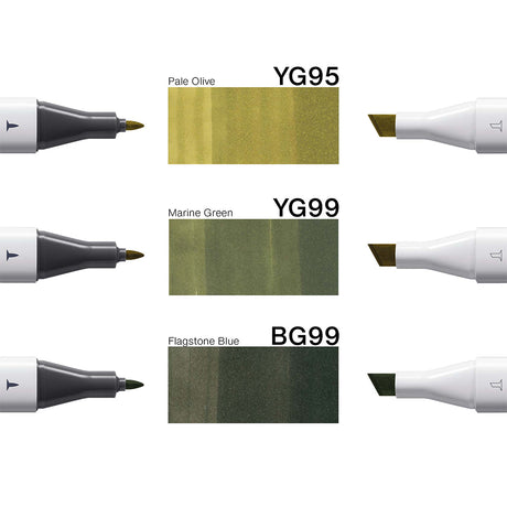 Copic Classic Designer kolekcijos markerių rinkinys Deep Forest Tints, 3 vnt.