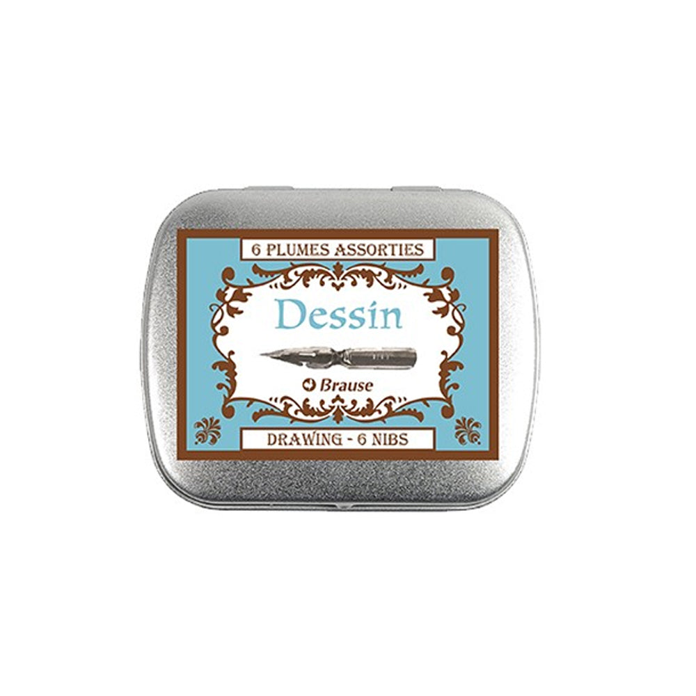 Brause dėžutė su 6 metalinėmis piešimo plunksnomis