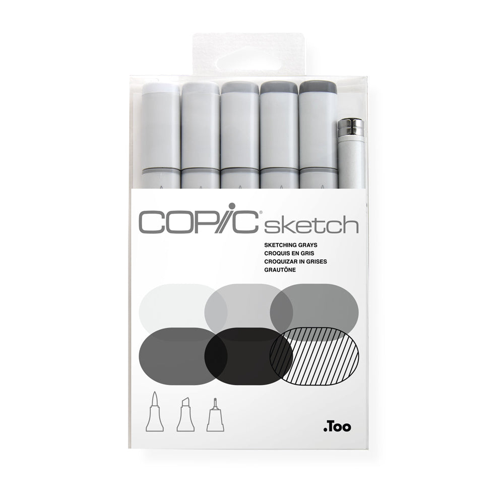 Copic Sketch markerių rinkinys Sketching Grays, 6 vnt.