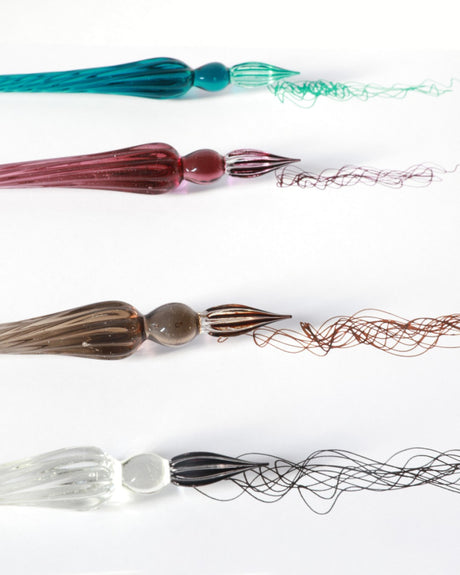 Jacques Herbin stiklinis plunksnakotis-rašiklis, apvalus, 18 cm