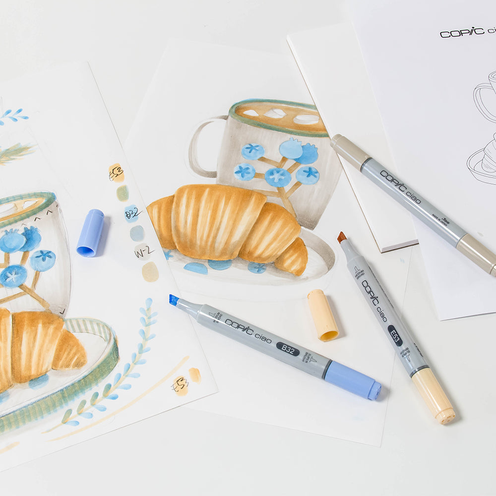 Copic Ciao Layer & Mix Cozy markerių ir popieriaus rinkinys pradedantiesiems
