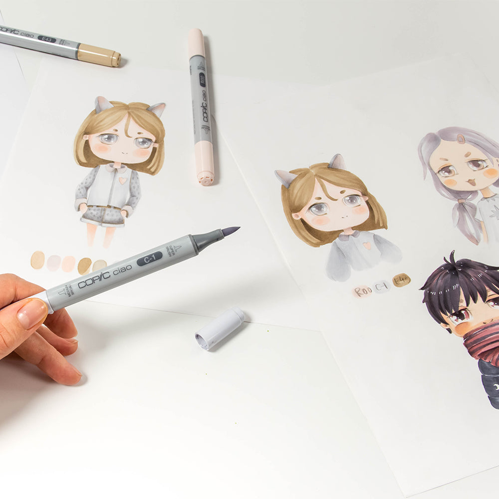 Copic Ciao Layer & Mix Mellow markerių ir popieriaus rinkinys pradedantiesiems