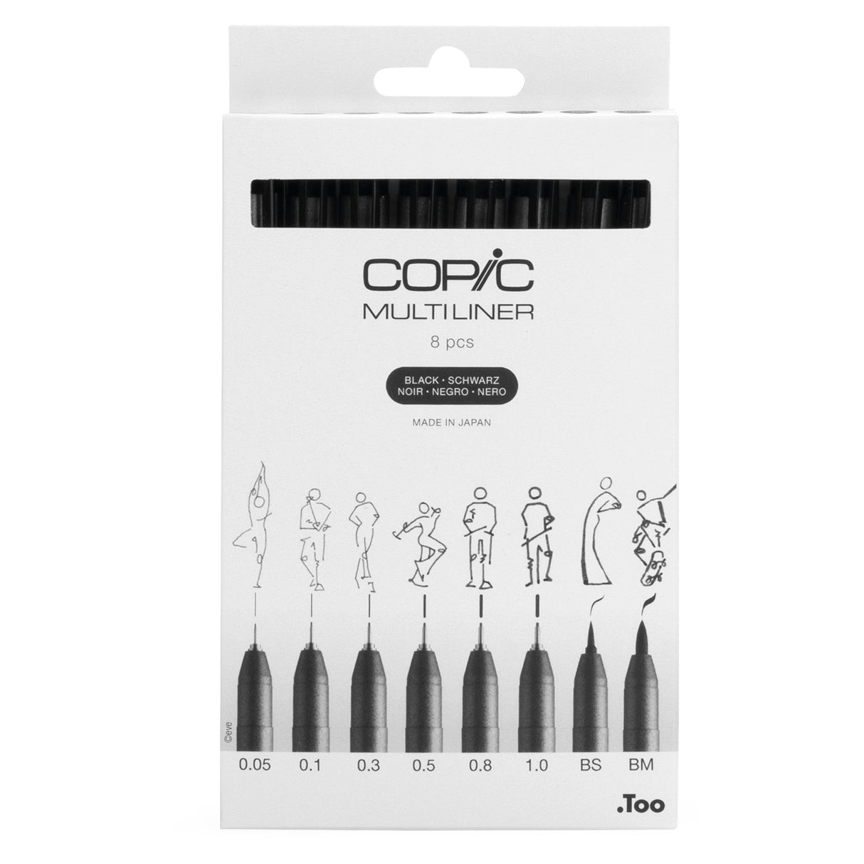 Copic Multiliner Black Set, 8 pcs.