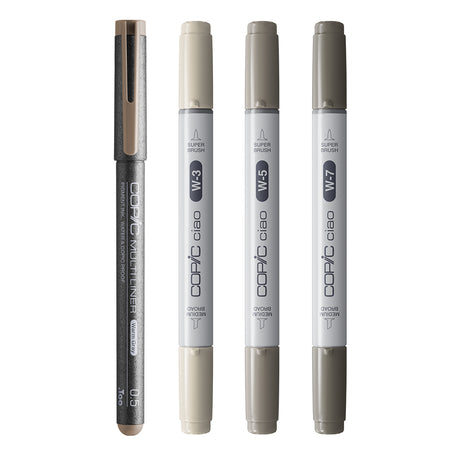 Copic Ciao SHADE markerių rinkinys Dark Warm Gray, 4 vnt.