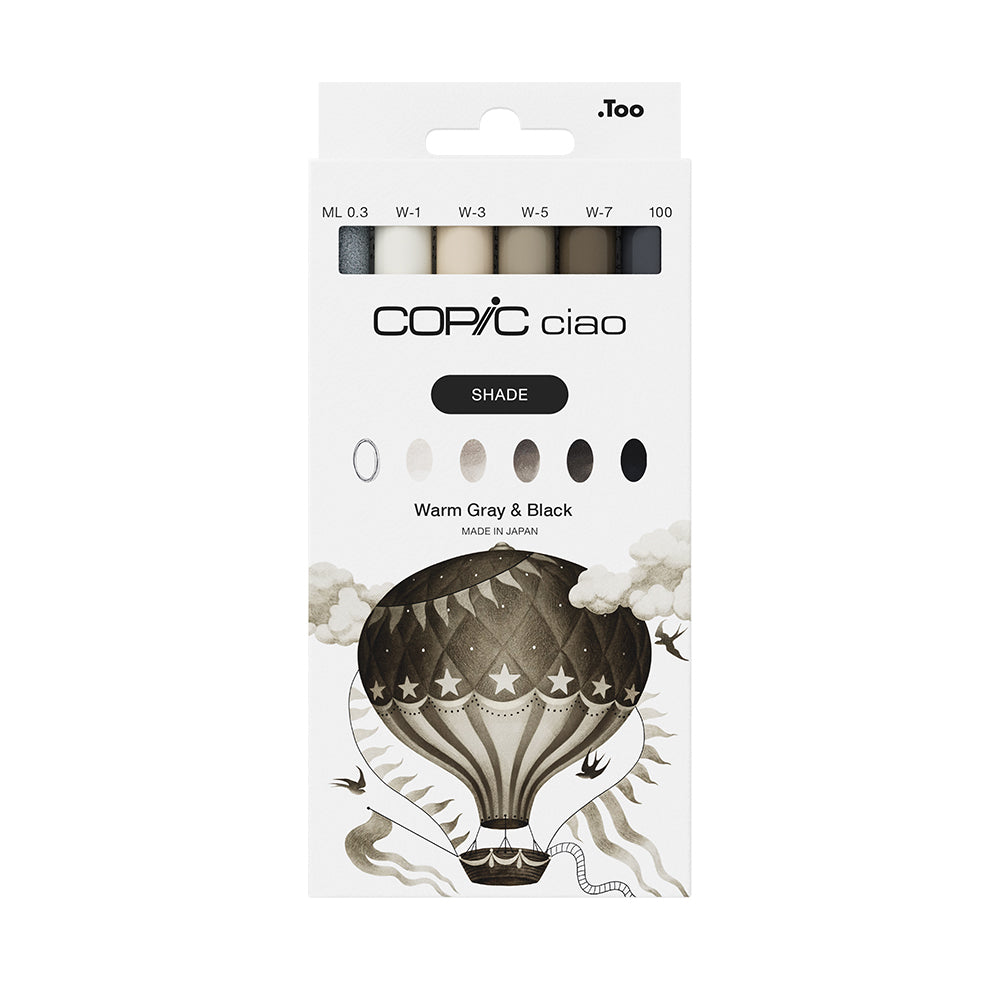Copic Ciao SHADE markerių rinkinys Warm Gray&Black, 6 vnt.