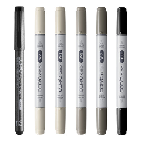 Copic Ciao SHADE markerių rinkinys Warm Gray&Black, 6 vnt.