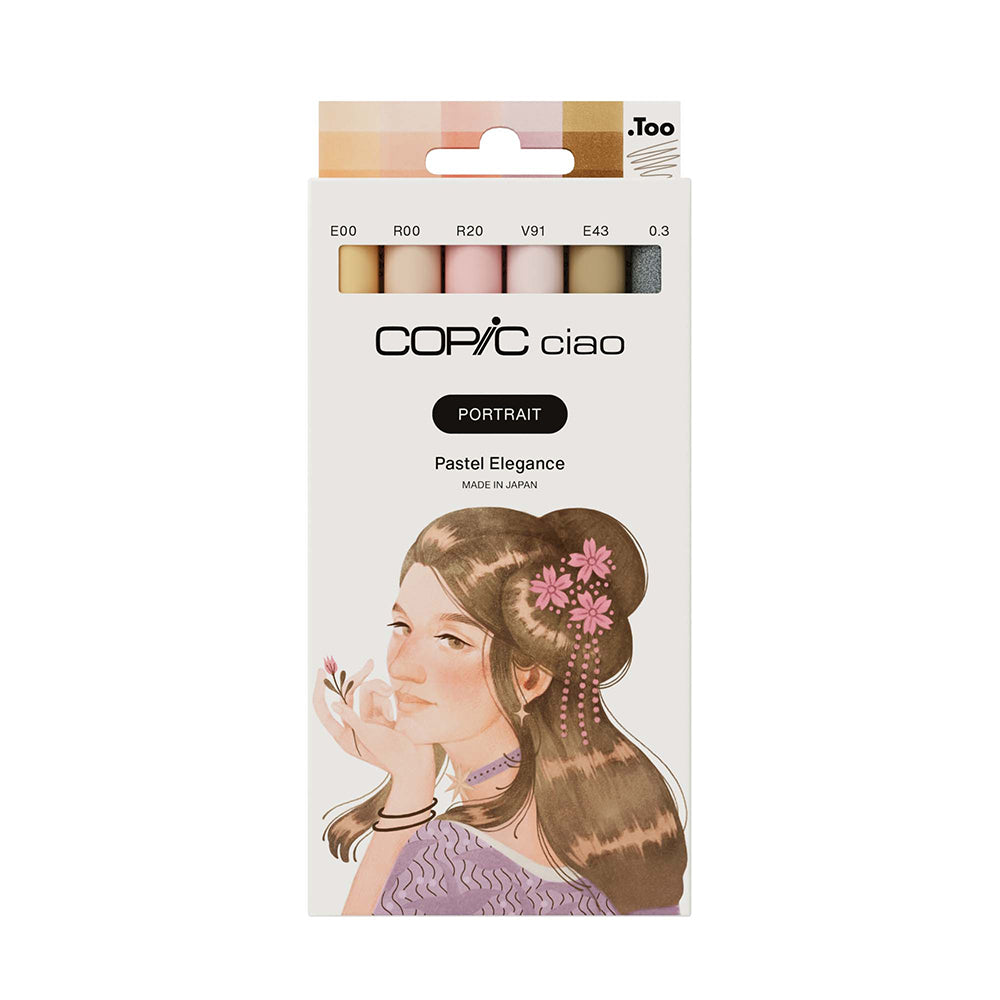 Copic Ciao Portrait markerių rinkinys Pastel Elegance, 6 vnt.