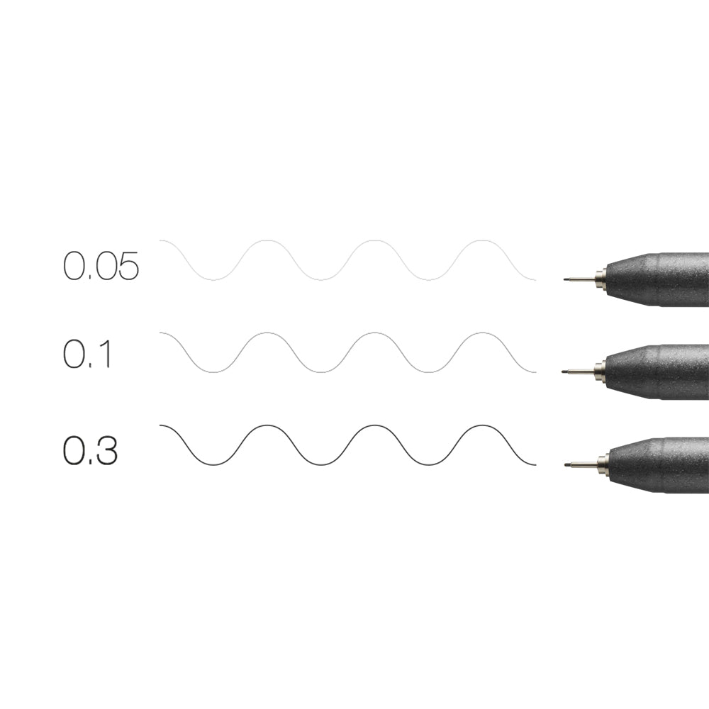 Copic Multiliner plonų juodų tušinukų rinkinys, 3 vnt.