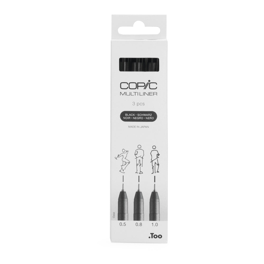Copic Multiliner storų juodų tušinukų rinkinys, 3 vnt.