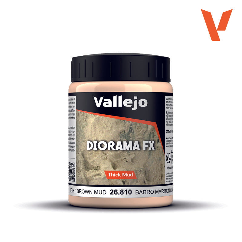 Vallejo Diorama FX - Light Brown Mud tekstūra, 200 ml