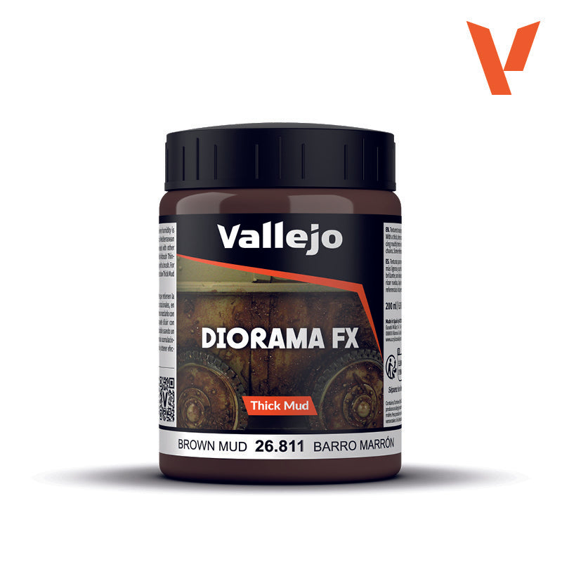 Vallejo Diorama FX - Brown Mud tekstūra, 200 ml