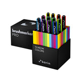 Karin Brushmarker PRO markerių rinkinys | 12 neoninių spalvų