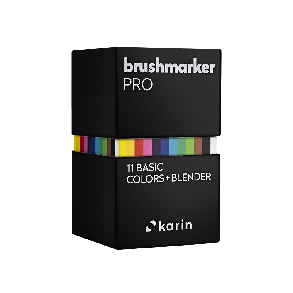 Karin Brushmarker PRO Markers Set | 11 Basic Colours + Blender