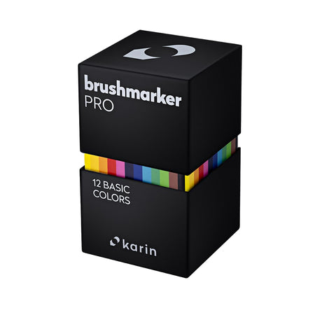 Karin Brushmarker PRO markerių rinkinys | 12 pagrindinių spalvų