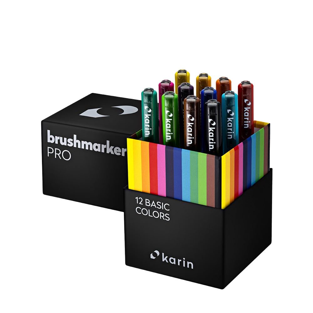 Karin Brushmarker PRO Markers Set | 12 Basic Colours