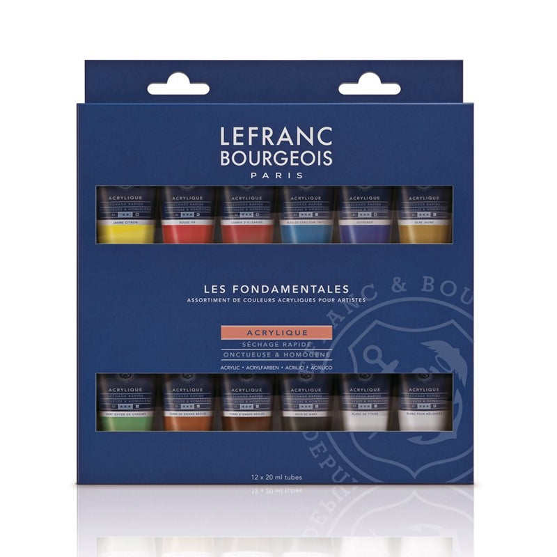 Lefranc Bourgeois Fine Acrylic Paint Set, 12x20 ml