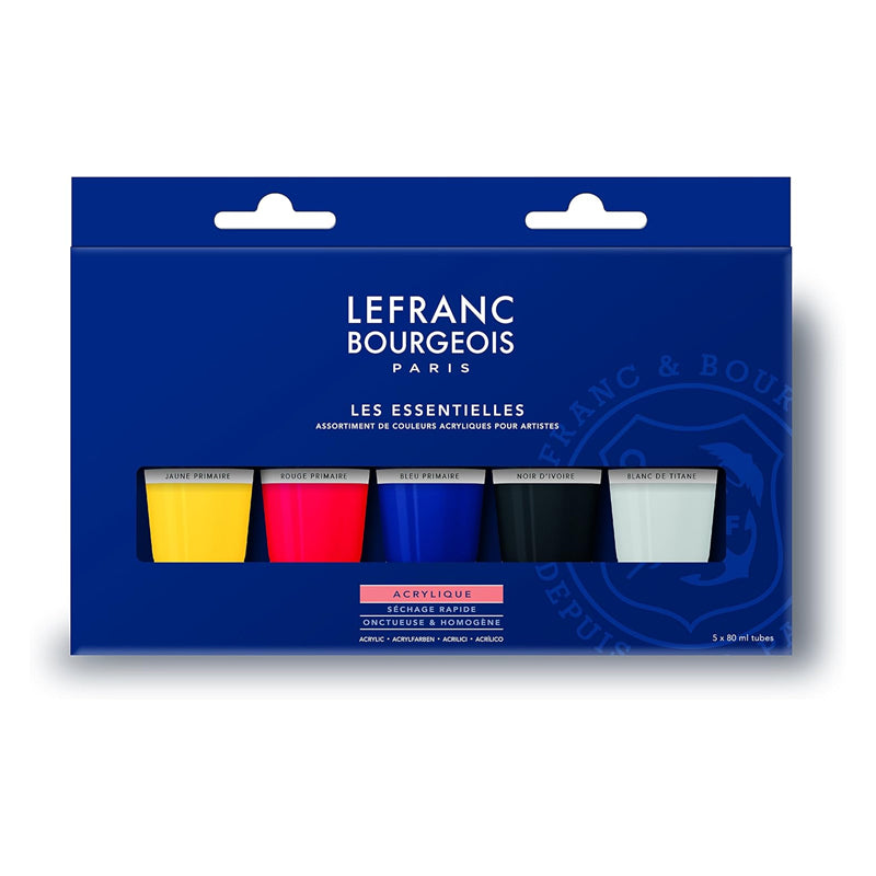 Lefranc Bourgeois Fine Acrylic Paint Set, 5x80 ml