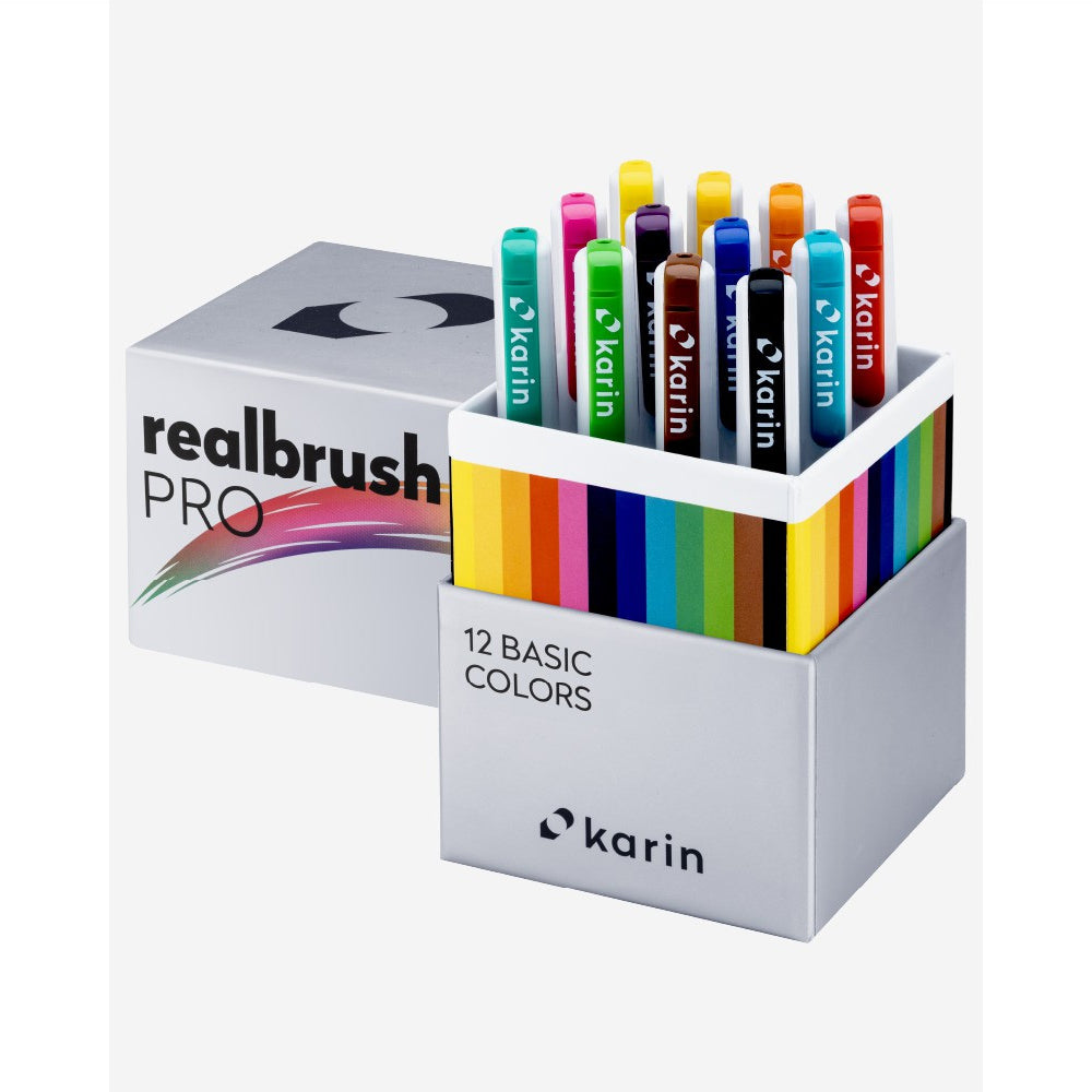 Karin Realbrush PRO Basic markerių rinkinys | 12 spalvų