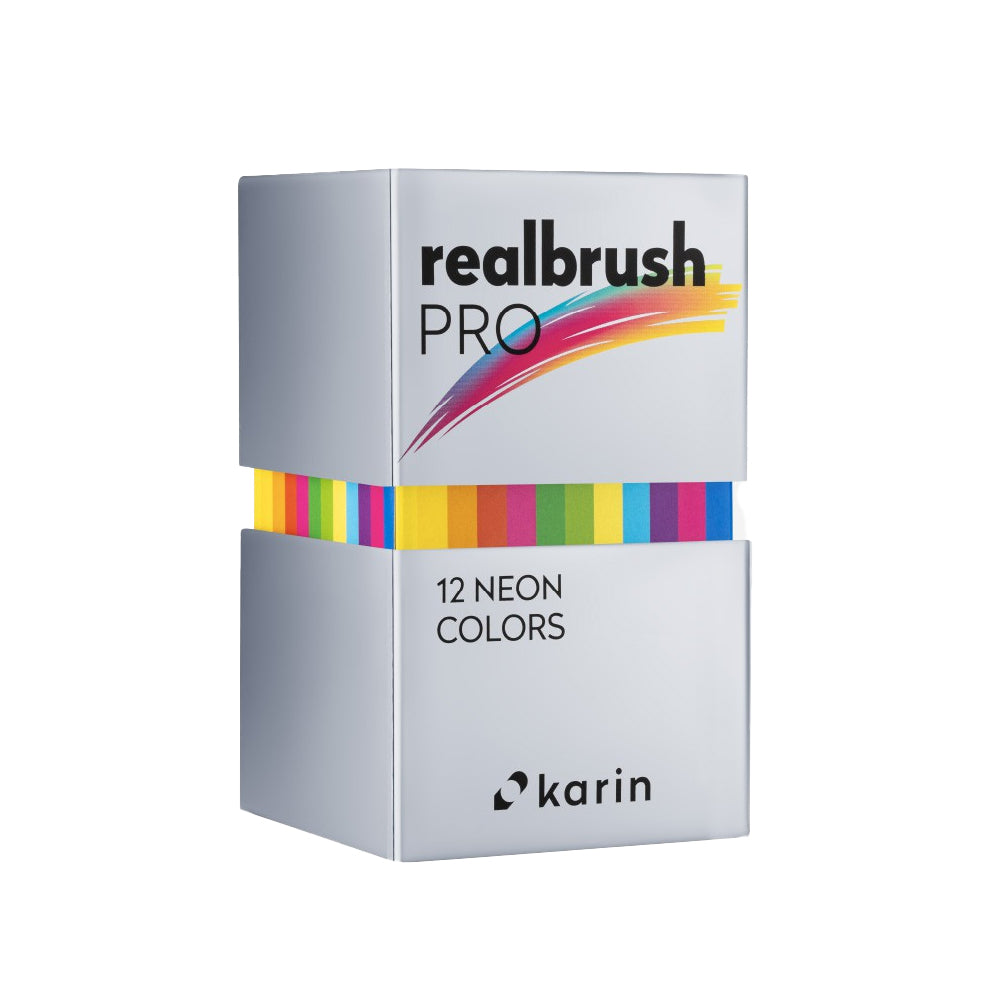 Karin Realbrush PRO Neon markerių rinkinys | 12 spalvų