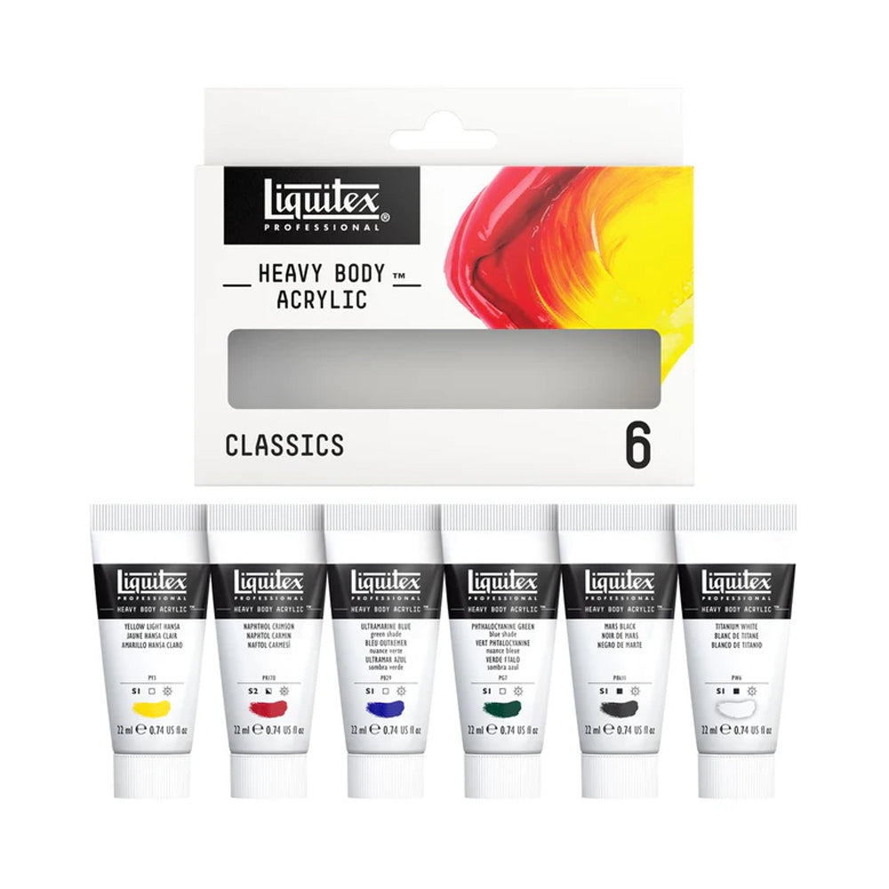 Liquitex Heavy Body Acrylic Paint Set, 6x22 ml