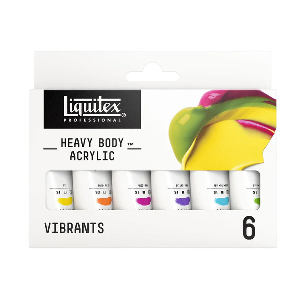 Liquitex Heavy Body Vibrant Acrylic Paint Set, 6x22 ml