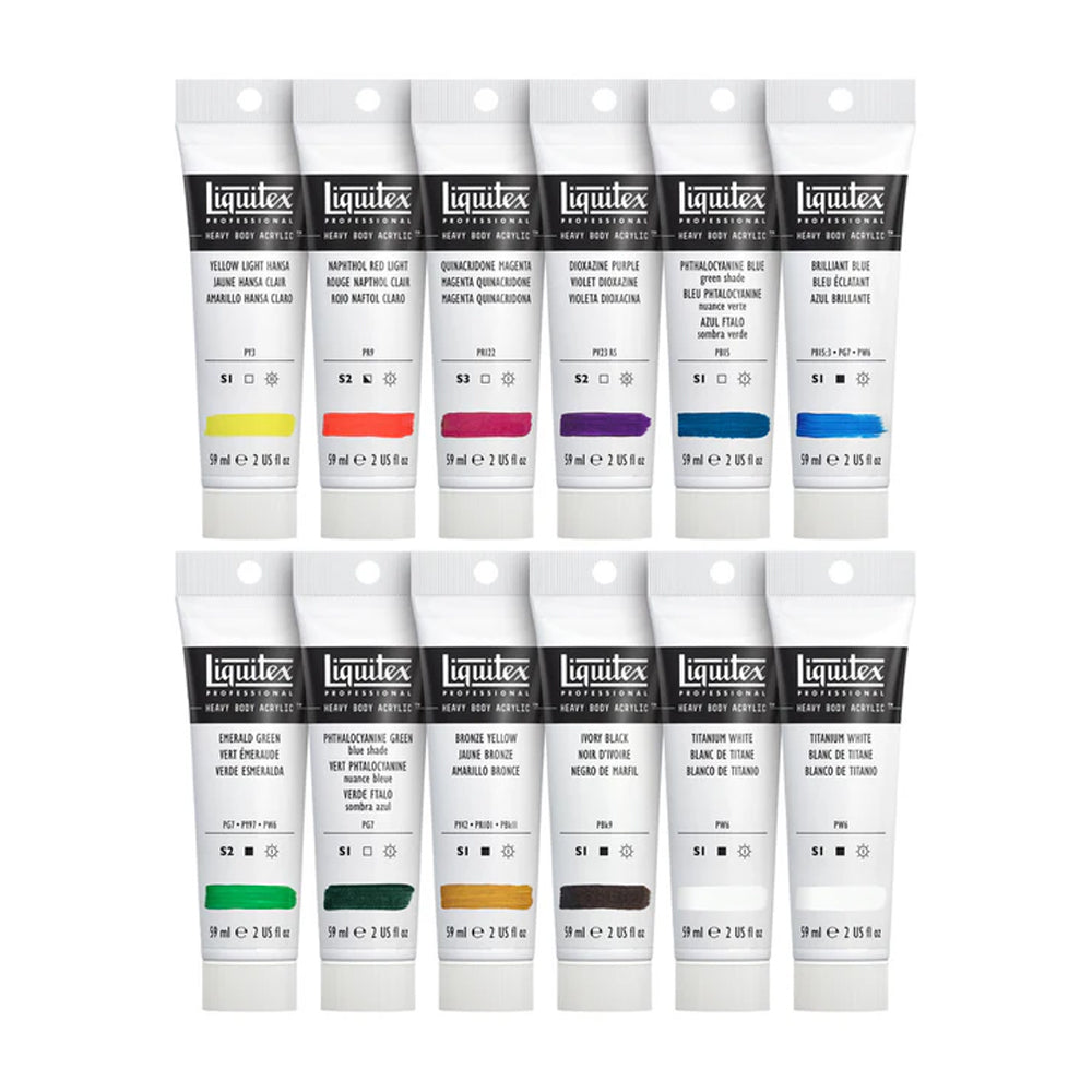 Liquitex Heavy Body Acrylic Paint Set, 12x59 ml