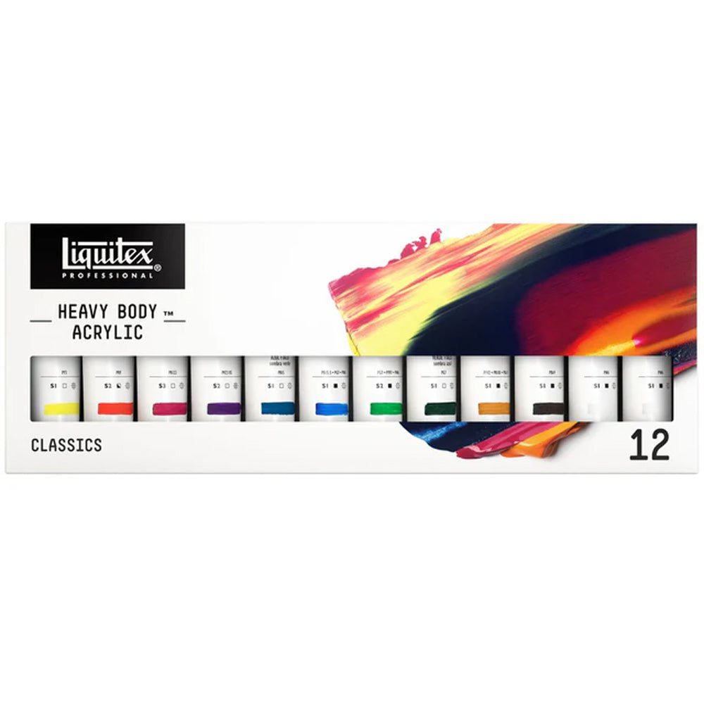 Liquitex Heavy Body Acrylic Paint Set, 12x59 ml