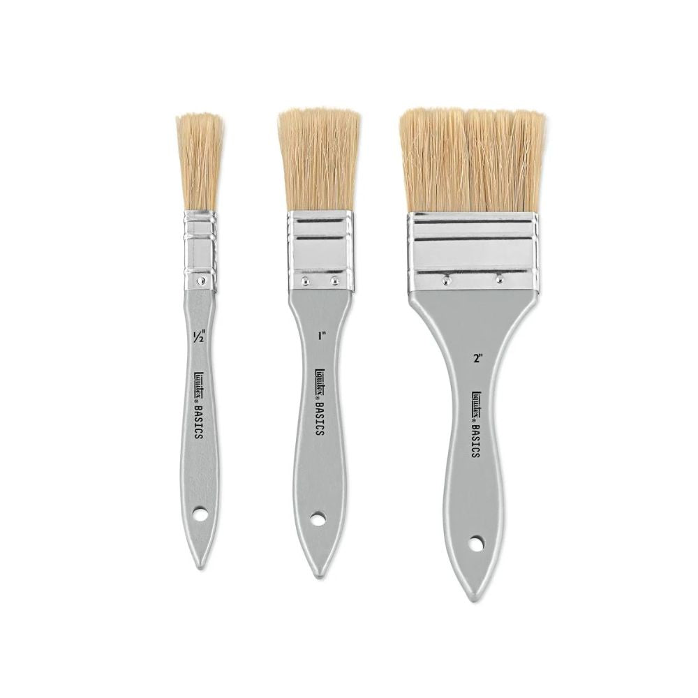 Liquitex Basics natūralaus plauko teptukų rinkinys, 3 vnt.