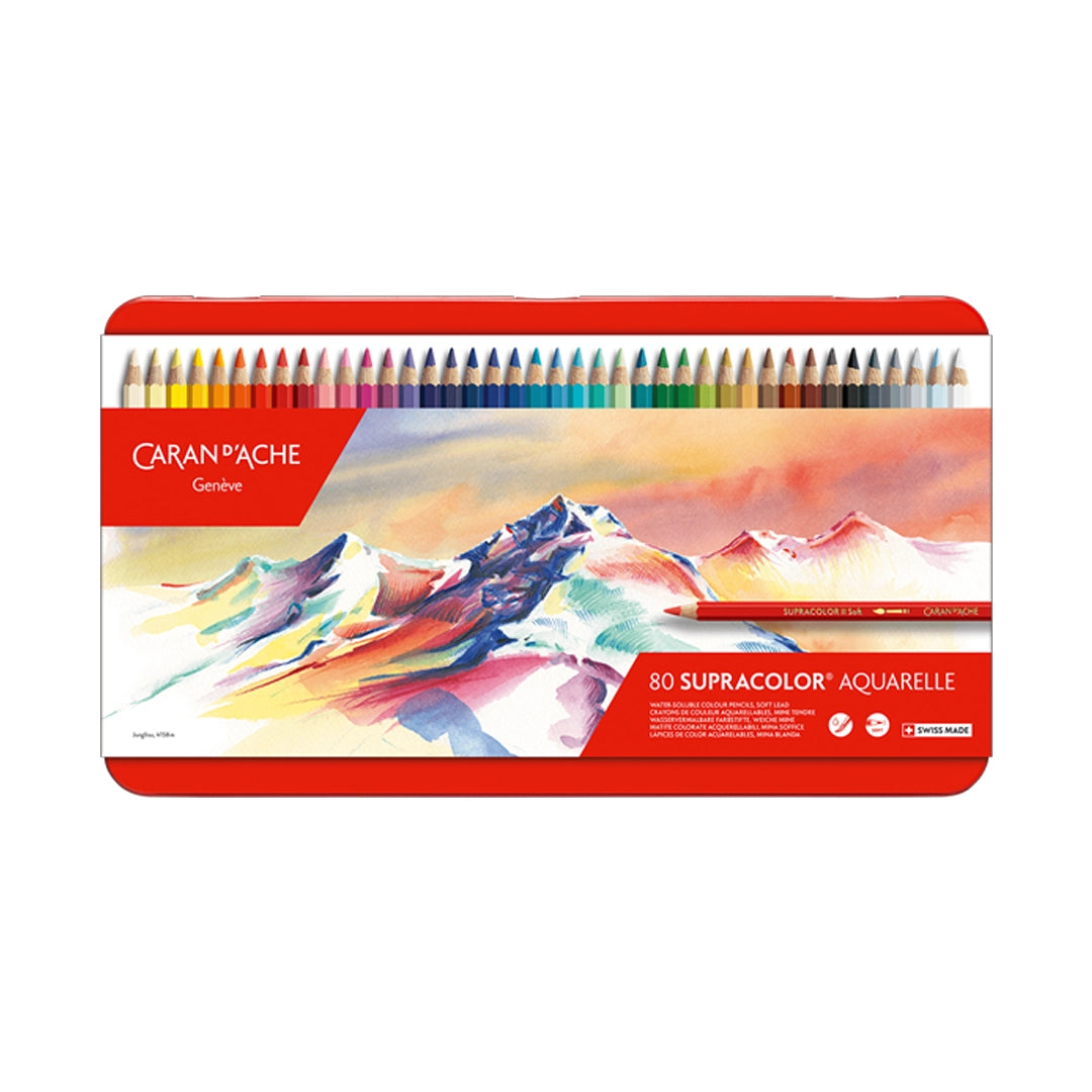 Caran d'Ache SUPRACOLOR™ Aquarelle spalvotų akvarelinių pieštukų rinkinys, 80 vnt.