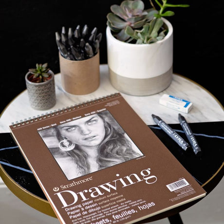 Strathmore Drawing Medium 400 Series spiralinis popieriaus bloknotas, 130 gsm, 24 lapai