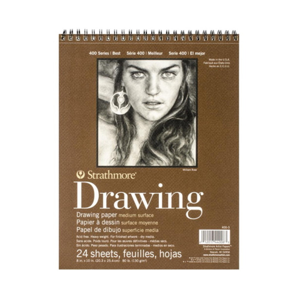 Strathmore Drawing Medium 400 Series spiralinis popieriaus bloknotas, 130 gsm, 24 lapai