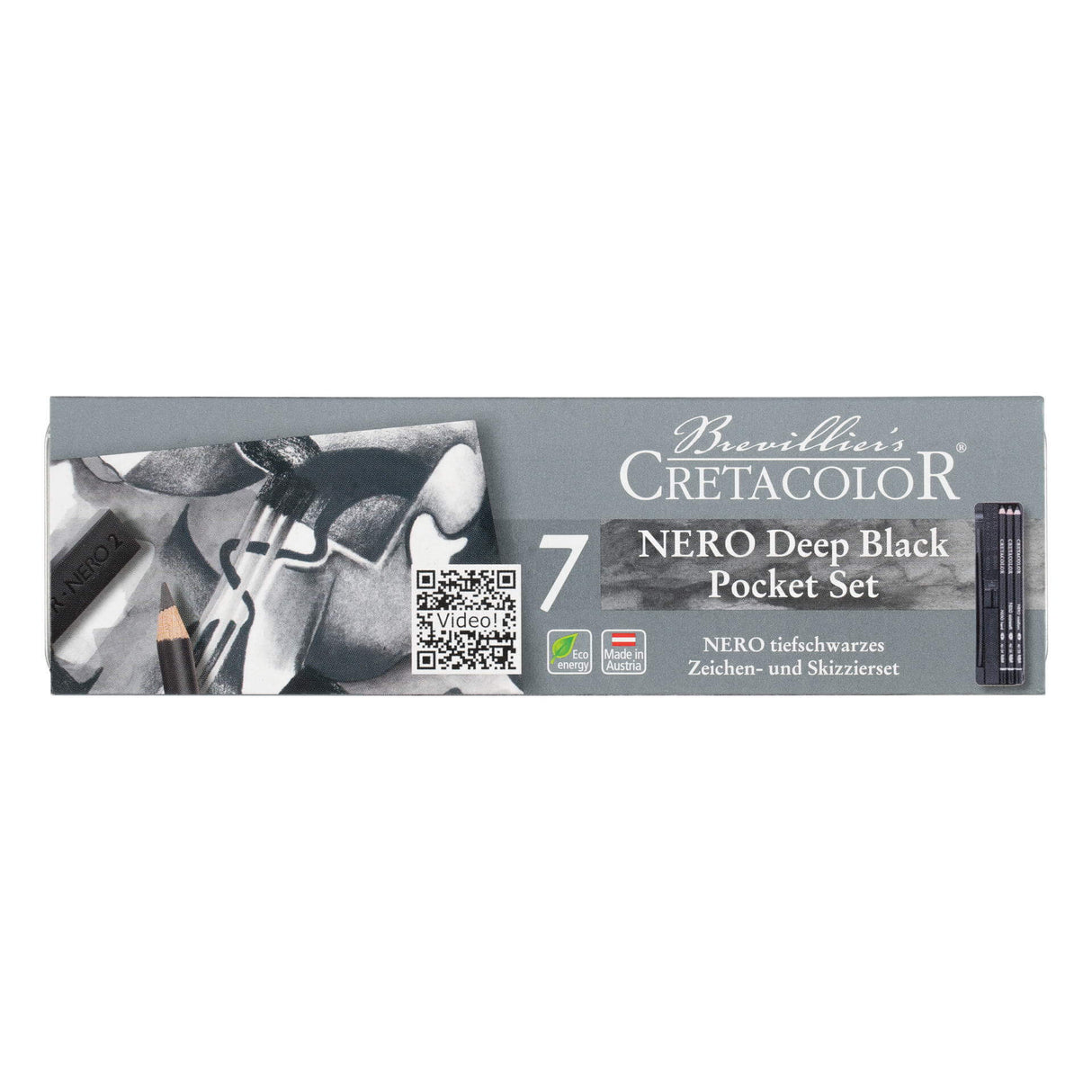 Cretacolor Nero kišeninis pieštukų rinkinys, 7 vnt.