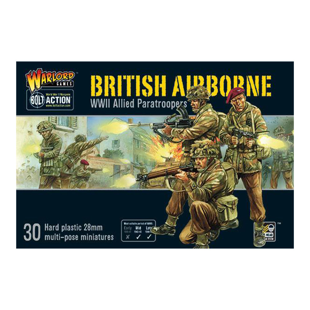 Warlord Games britų oro desanto Antrojo pasaulinio karo sąjungininkų desantininkų surenkamos miniatiūros