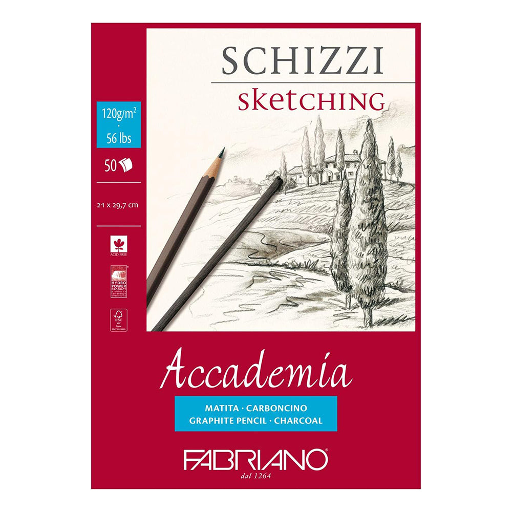 Fabriano Accademia Sketching piešimo bloknotas, 50 lapų, 120 gsm