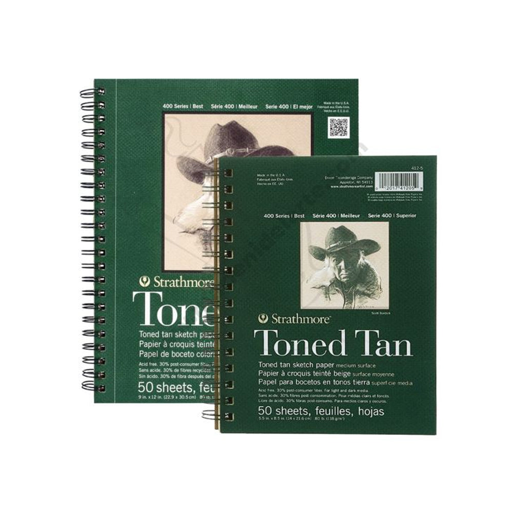 Strathmore Toned Tan 400 Series spiralinis popieriaus bloknotas, 118 gsm
