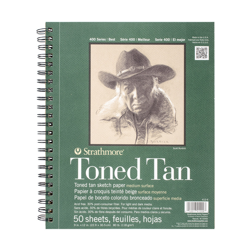 Strathmore Toned Tan 400 Series spiralinis popieriaus bloknotas, 118 gsm