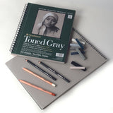 Strathmore Toned Gray 400 Series spiralinis popieriaus bloknotas, 118 gsm