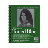 Strathmore Toned Blue 400 Series spiralinis popieriaus bloknotas, 118 gsm