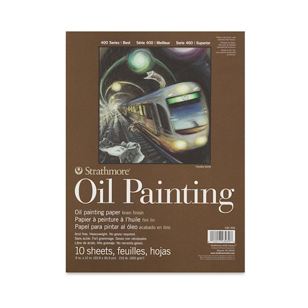 Strathmore Oil Painting 400 Series aliejinės tapybos popieriaus bloknotas, 350 gsm, 10 lapų