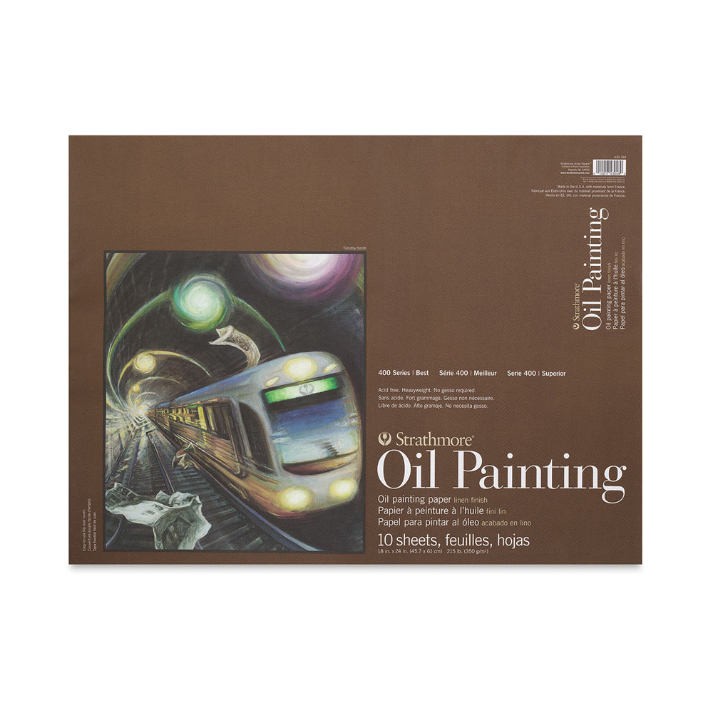 Strathmore Oil Painting 400 Series aliejinės tapybos popieriaus bloknotas, 350 gsm, 10 lapų