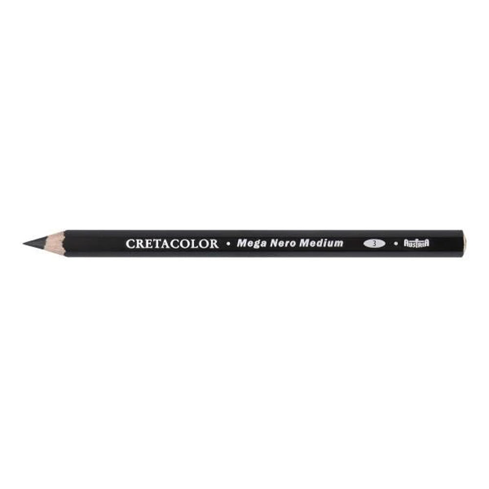 Cretacolor Mega Artist Nero aliejinis pieštukas, vidutinio kietumo